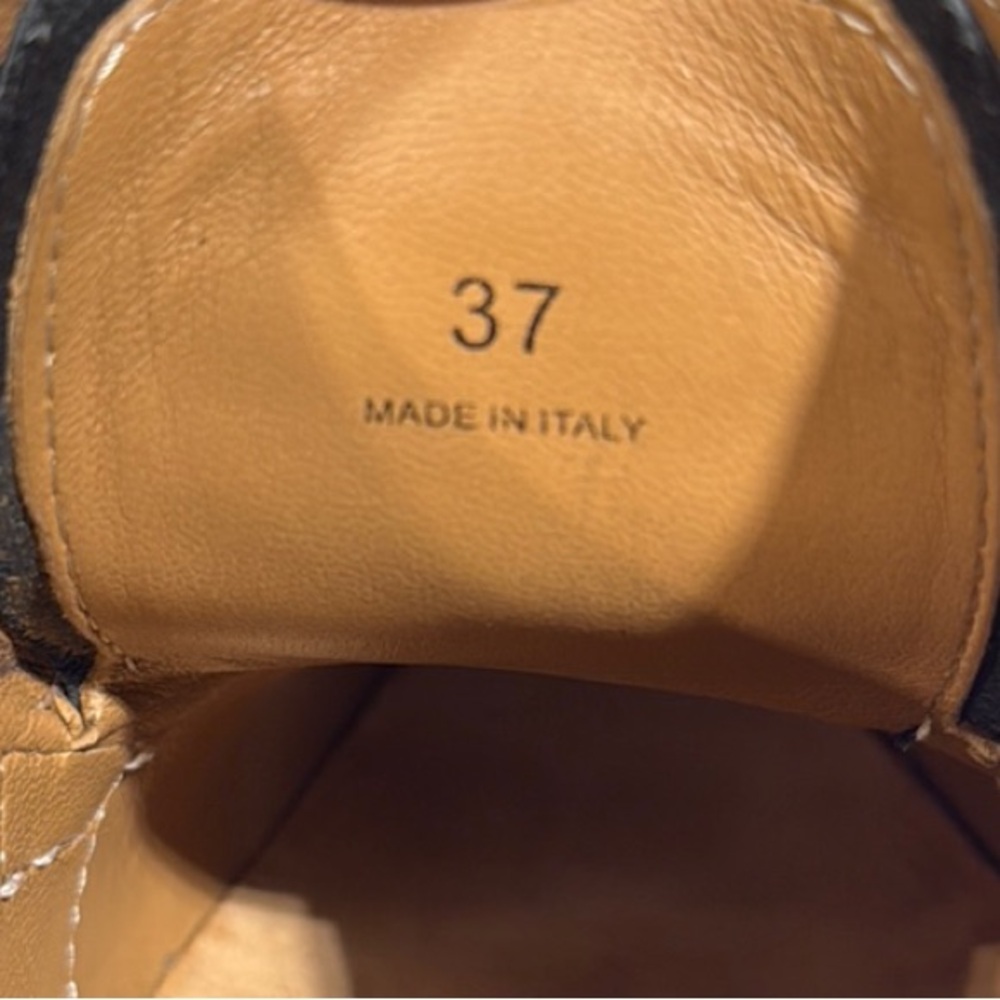 Prada Black and Blue Platform Shoes with Brogue Detailing - Picture 6 of 7